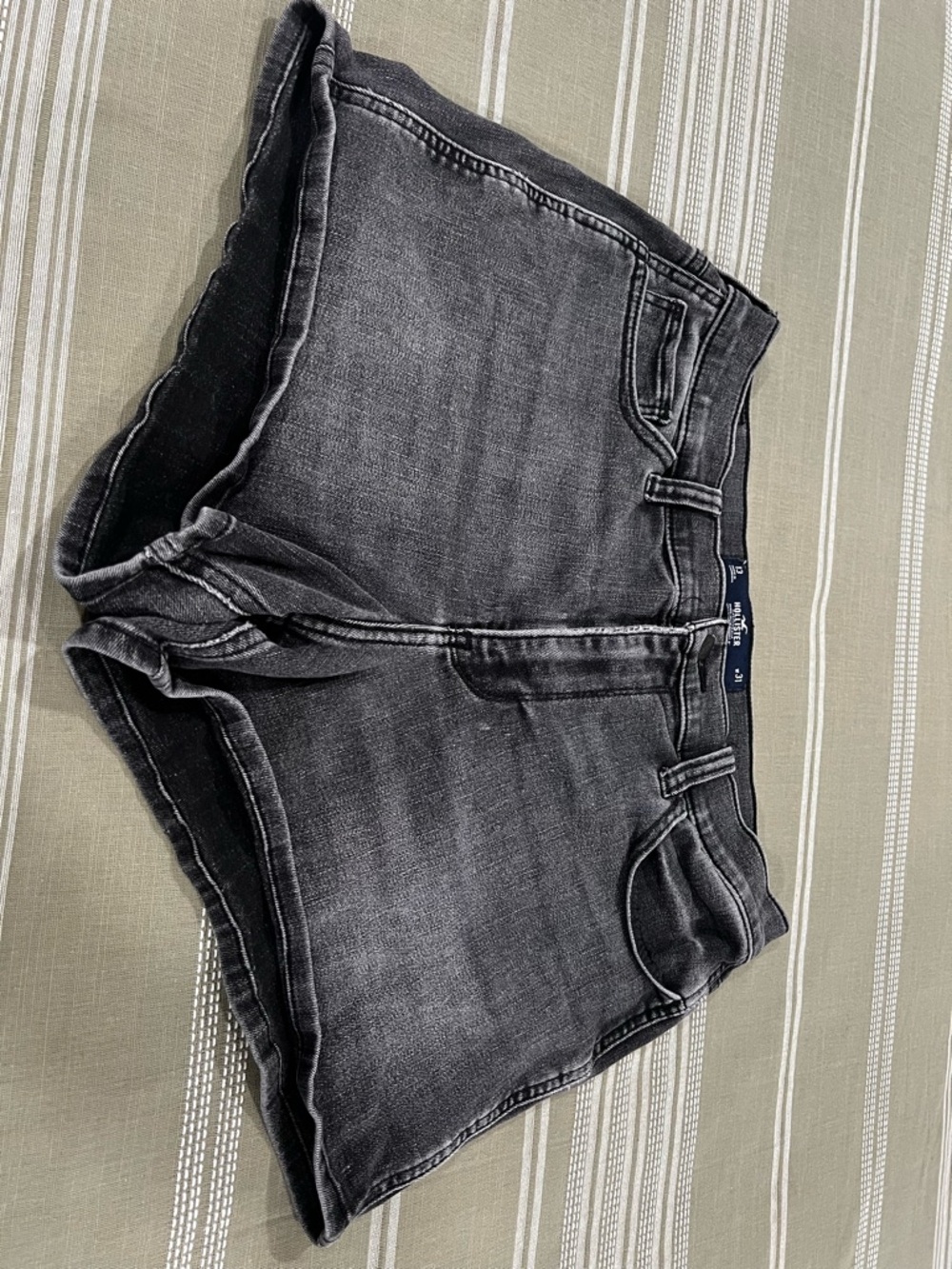Hollister Black Washed Denim Shorts